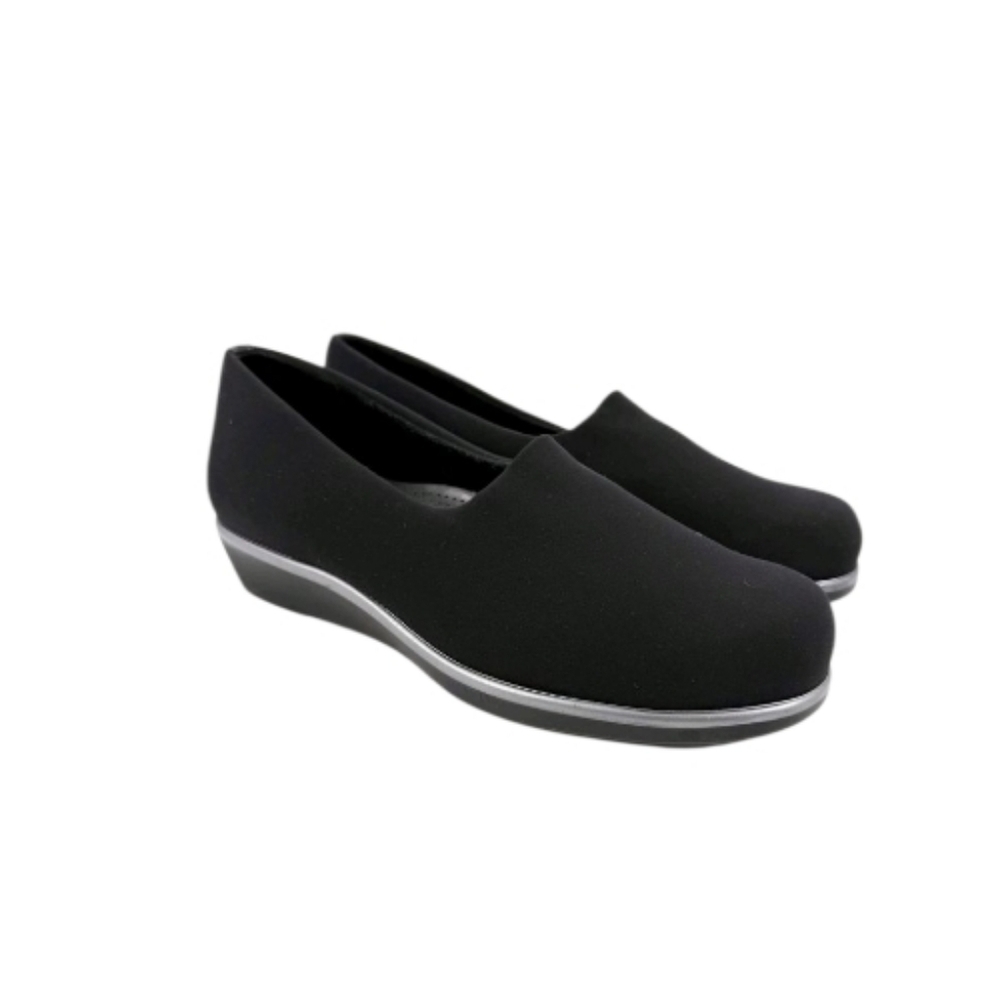SAS Bliss Slip On Wedge Women’s Shoes Sz 7.5 M Black Tripad Stretch Fabric Soft
